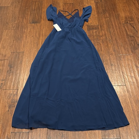 NWT! TOBI XS Elegant Navy Long Blue Maxi Dress - Picture 13 of 14